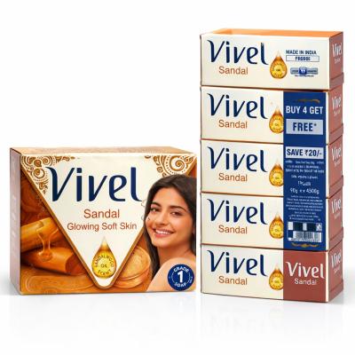 VIVEL SANDAL GLOWING SOFT SKIN SOAP (90x4=450gm) BUY 4 GET 1 FREE